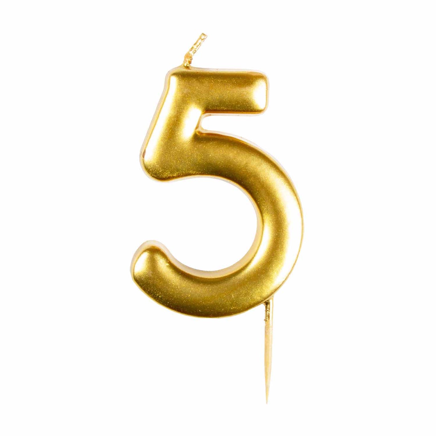 #5 Metallic Silver Finish Numerical Candles 6cm - 12 PC