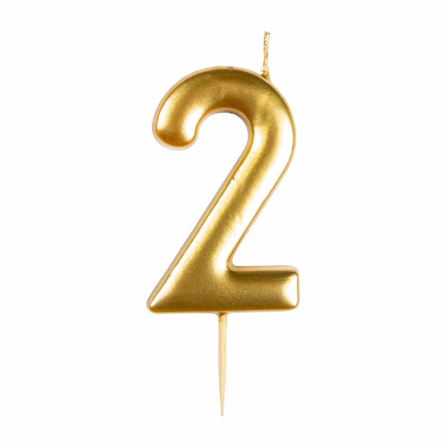#2 Metallic Silver Finish Numerical Candles 6cm - 12 PC
