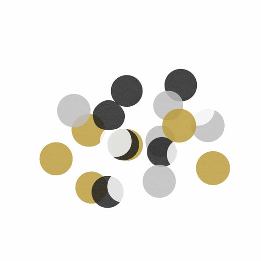 9912118 IP X12 - Black White, Silver & Gold Tissue Paper Confetti 10g - 12 PC