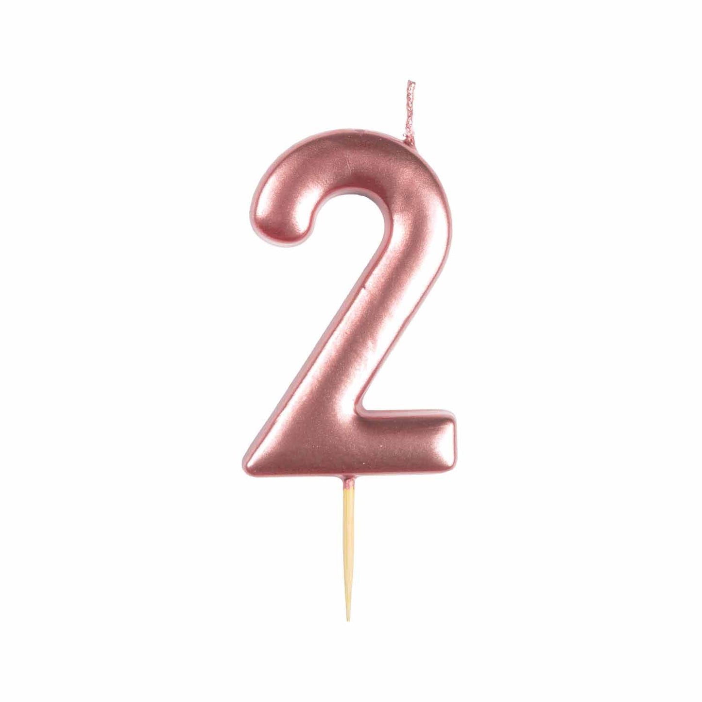#2 Metallic Silver Finish Numerical Candles 6cm - 12 PC