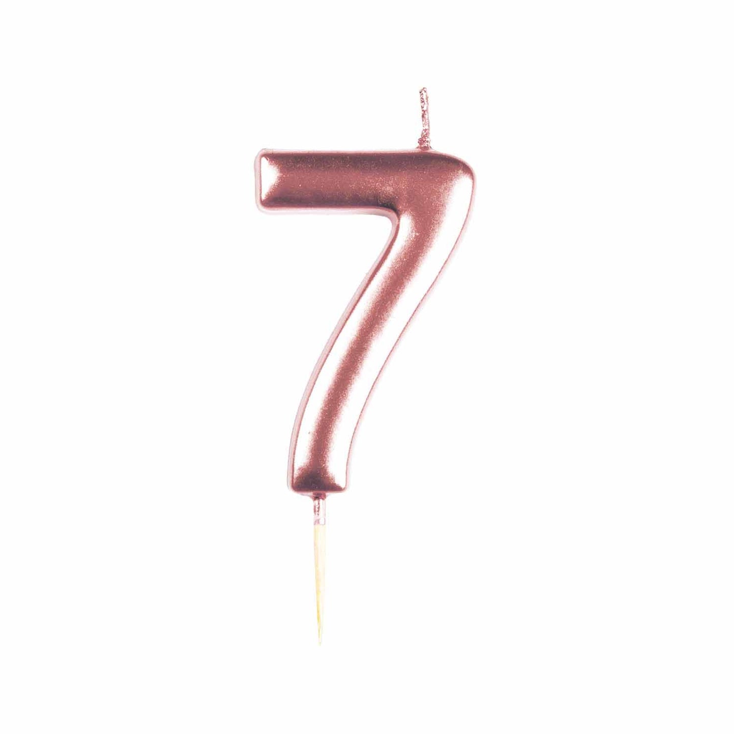 #7 Metallic Silver Finish Numerical Candles 6cm - 12 PC
