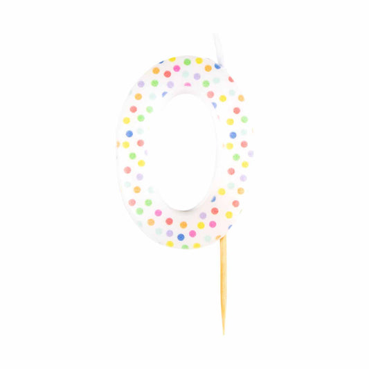 9911555 IP X12 - #0 Dots Finish Numerical Candles 6 cm - 12 PC