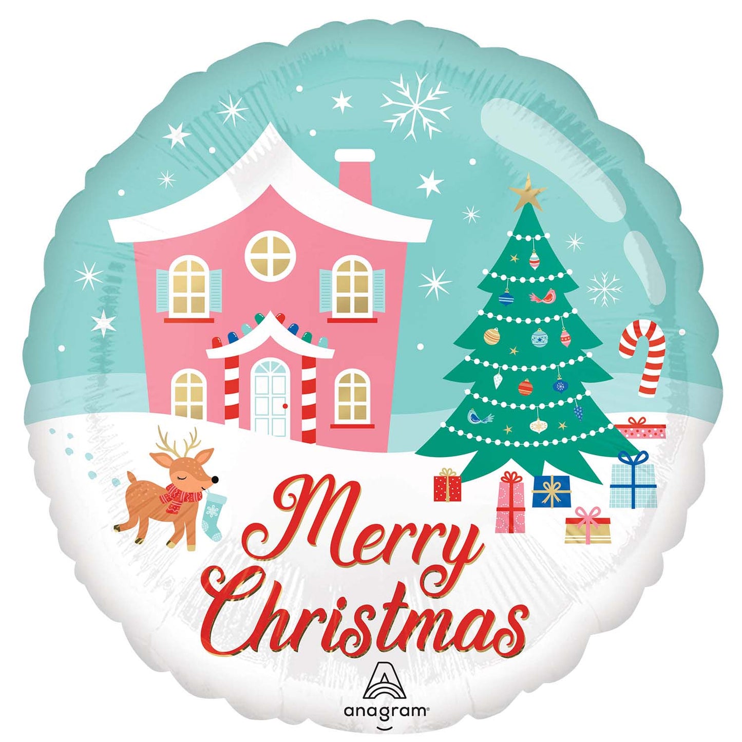 4489401 IP X5 - Nostalgic Christmas Wonderland Standard Foil Balloons S40 - 5 PC