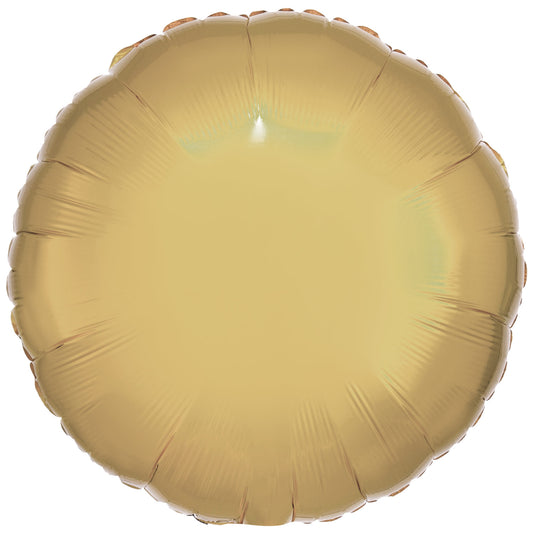 9915188 - Amscan Metallic Gold Circle Standard Unpackaged Foil Balloons C16 - 10 PC