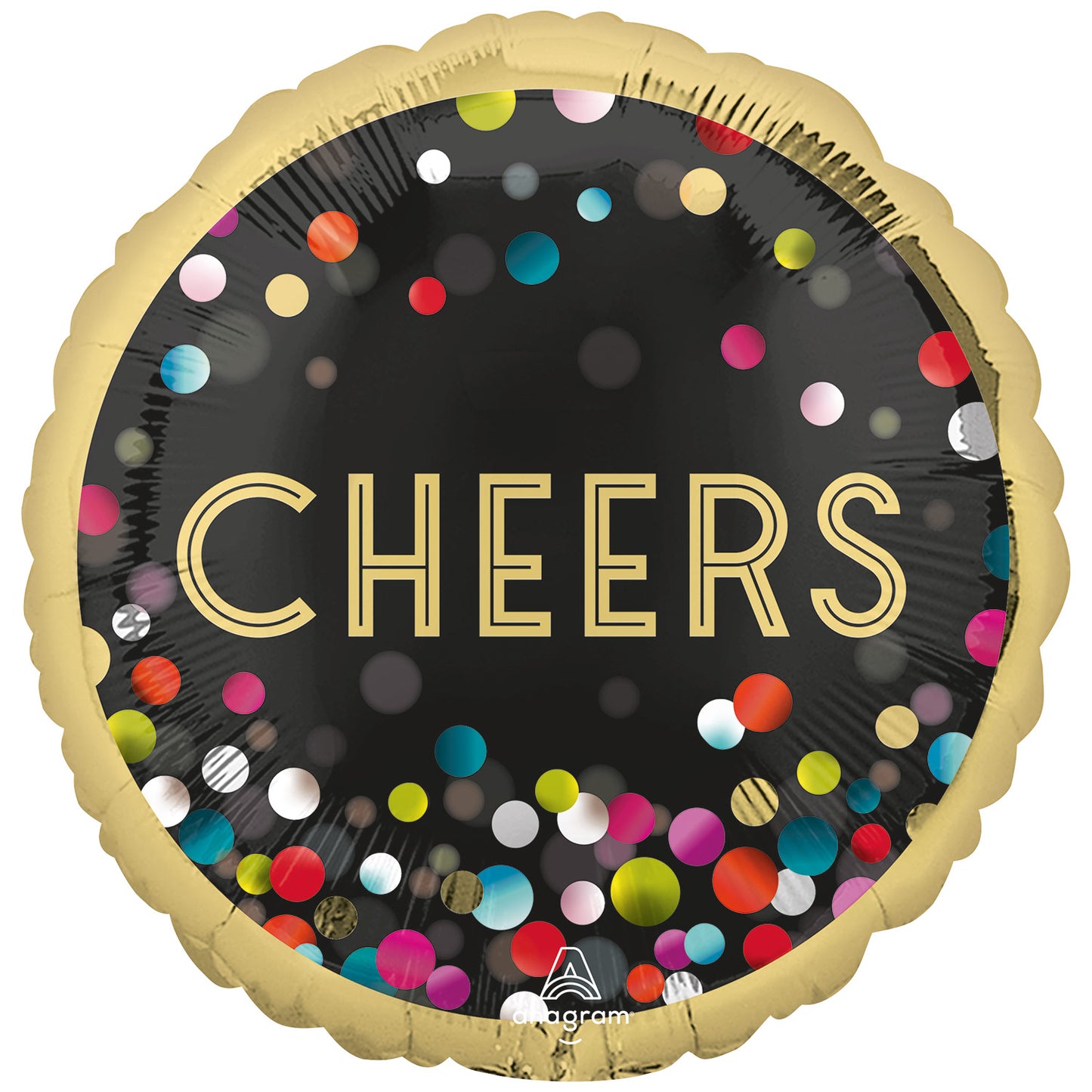 4378301 IP X5 - Colourful Confetti Cheers New Year Standard Foil Balloons S40 - 5 PC