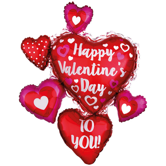3895201 IP X5 - Happy Valentines to you SuperShape Foil Balloons 28"/71cm w x 34"/86cm h P40 - 5