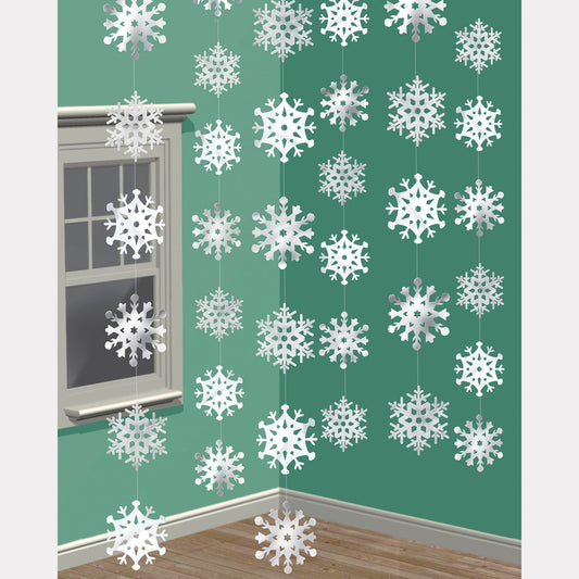 672015 IP X12 - Snowflake String Decoration 2.1m- 12 PKG