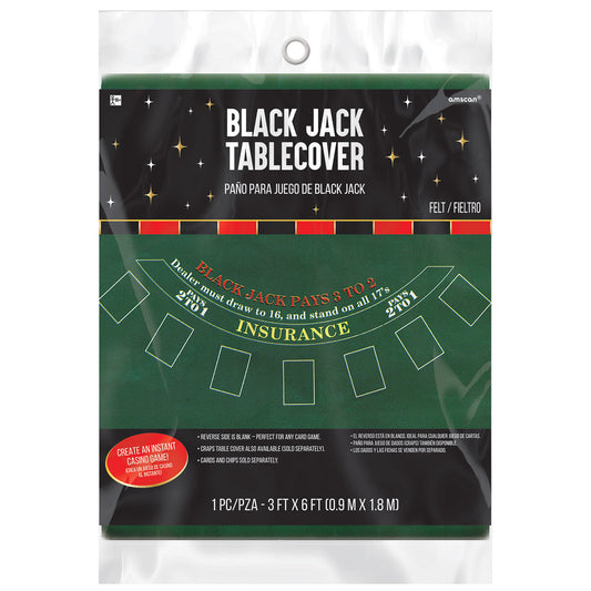 255570 IP X6 - Casino Felt Game Blackjack Tablecovers 0.9m x 1.8m - 6 PC