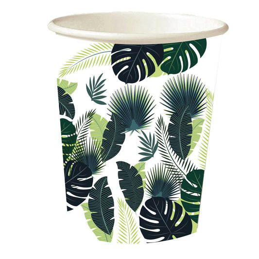 9914689 - Tropical Leaves Paper Cups - 6 PKG/8
