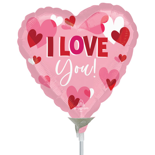 4513209 IP X5 - I love You Playful Hearts Mini Foil Balloons A15 - 5 PC