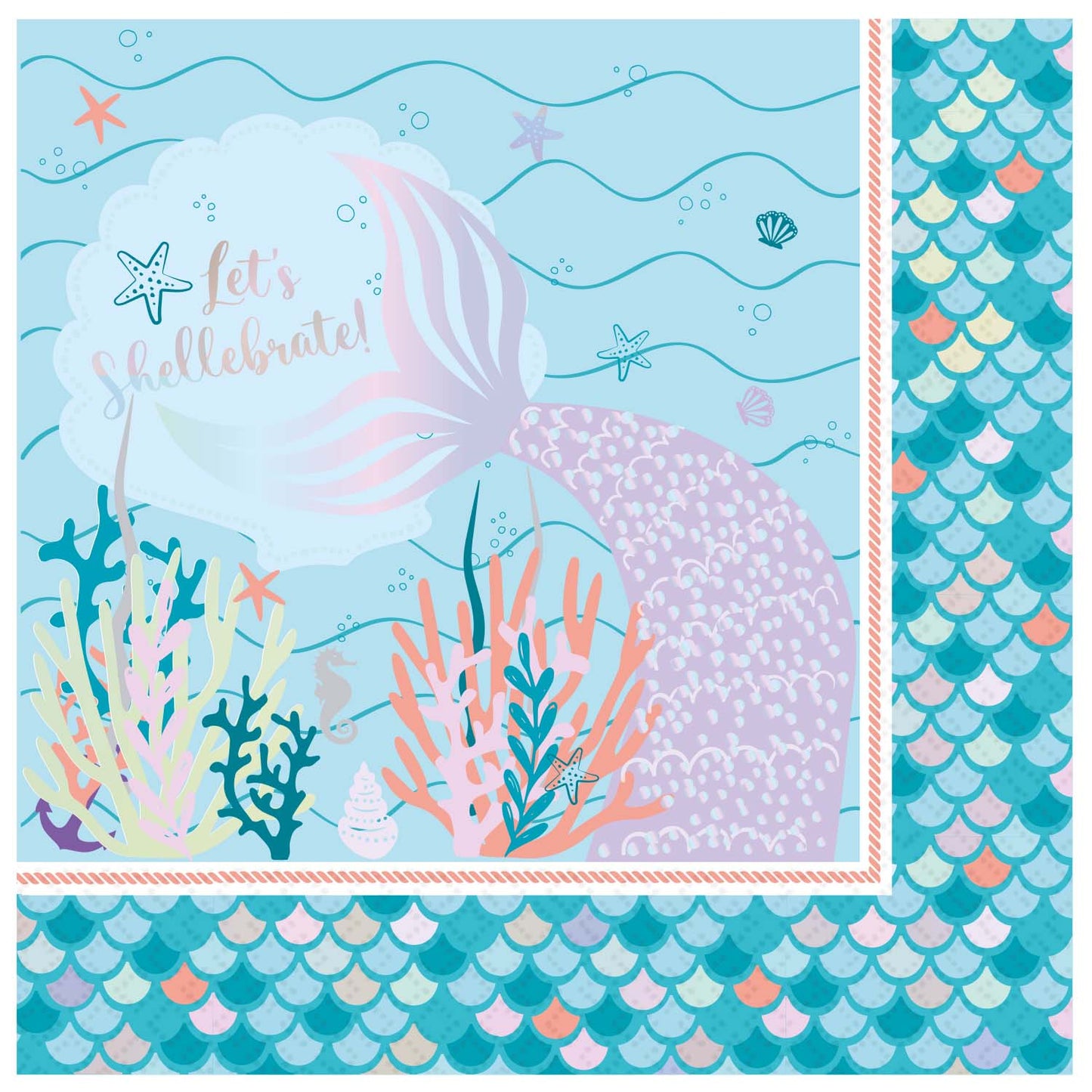 9914384 IP X12 - Mermaid Tales Luncheon Napkins 33cm - 12 PKG/16