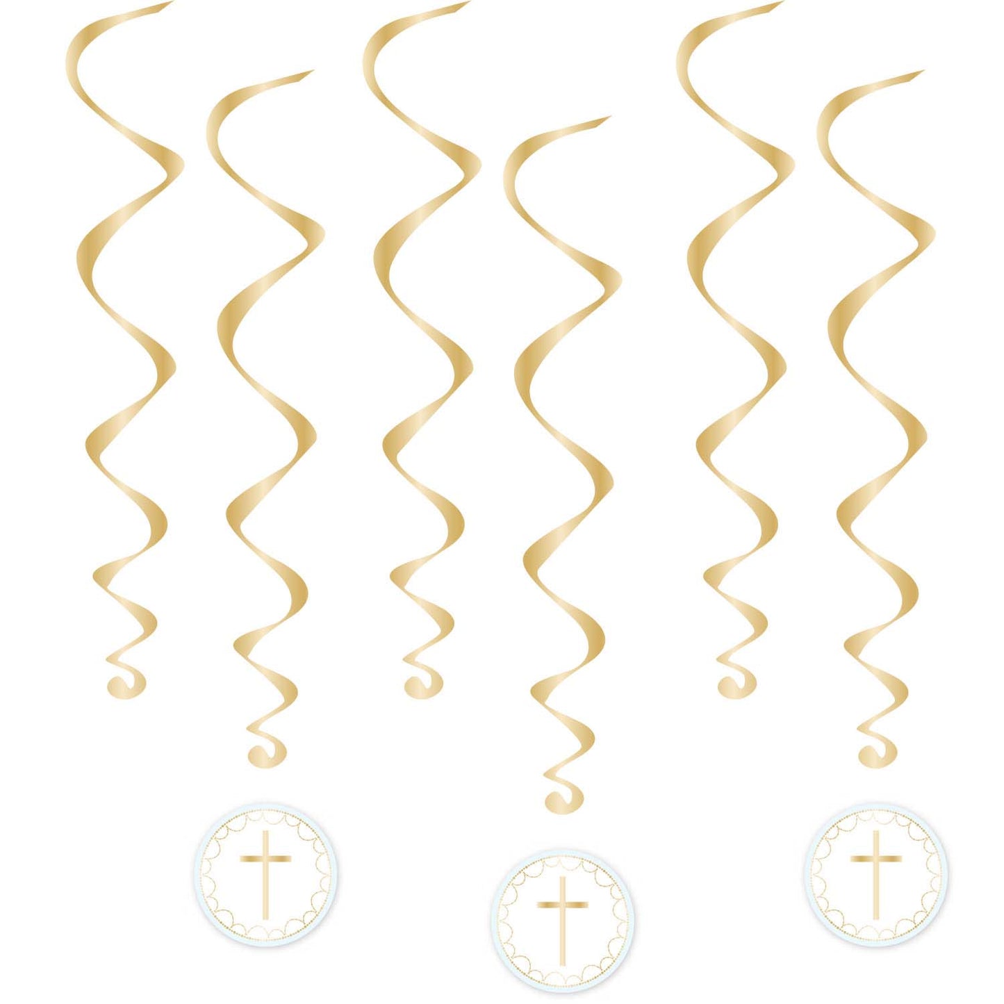 Pink Botanical Celebration Swirl Decorations - 6 PKG/6