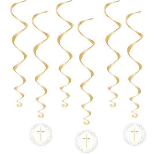 Pink Botanical Celebration Swirl Decorations - 6 PKG/6