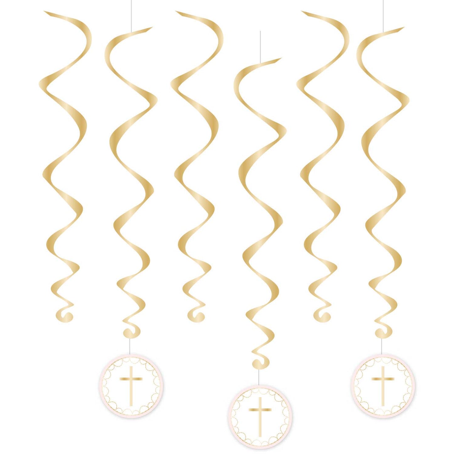 Pink Botanical Celebration Swirl Decorations - 6 PKG/6