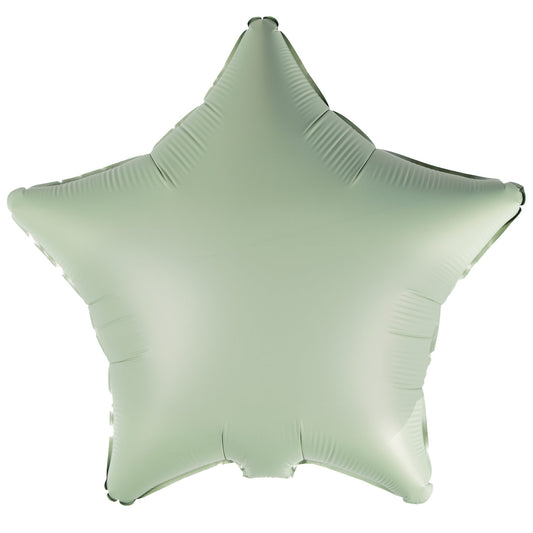 9915469 - Amscan Silk Lustre Eucalyptus Star Standard Unpackaged Foil Balloons C16 - 10 PC