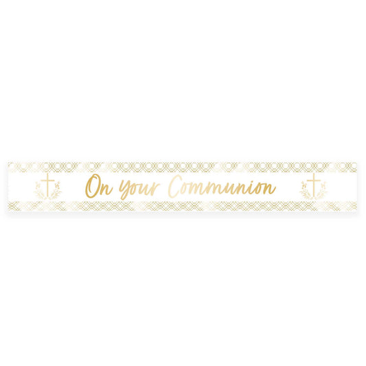 9915739 IP X12 - Botanical Celebration Communion Foil Banners 2.7m - 12 PC