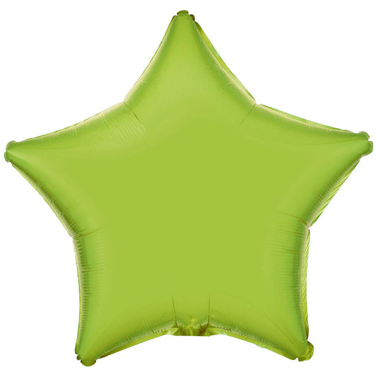 9915538 - Amscan Metallic Lime Green Star Standard Unpackaged Foil Balloons C16 - 10 PC