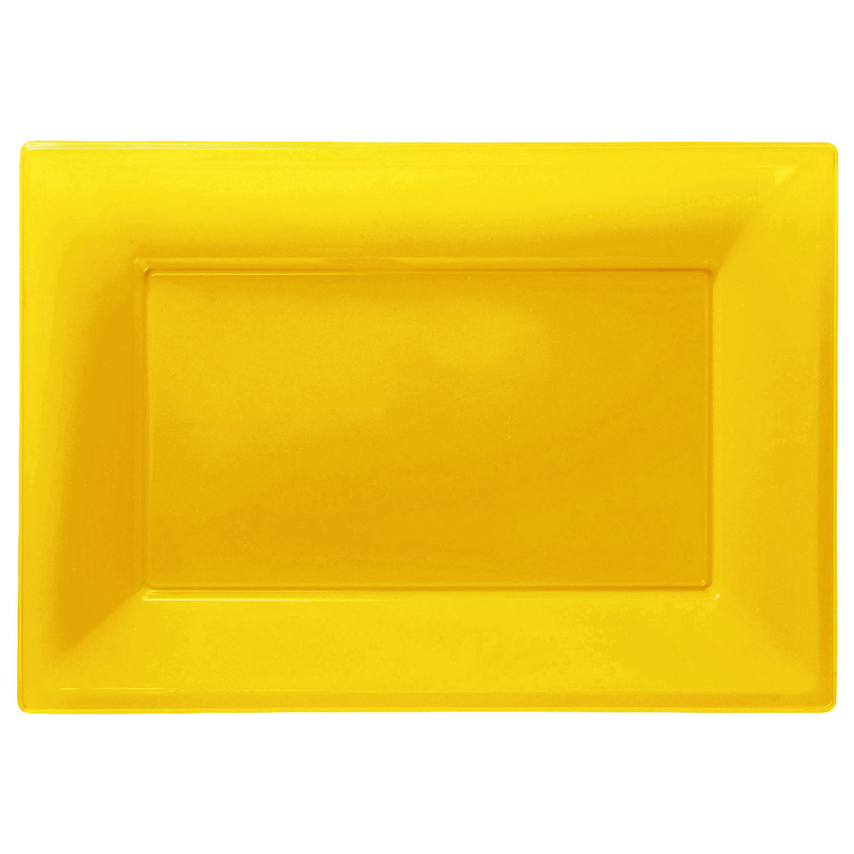 997429 IP X6 - Sunshine Yellow Plastic Serving Platters - 6 PKG/3