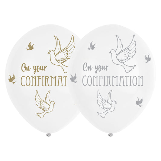 9916404 IP X6 - Confirmation Dove Latex Balloons 11"/28" - 6 PKG/6