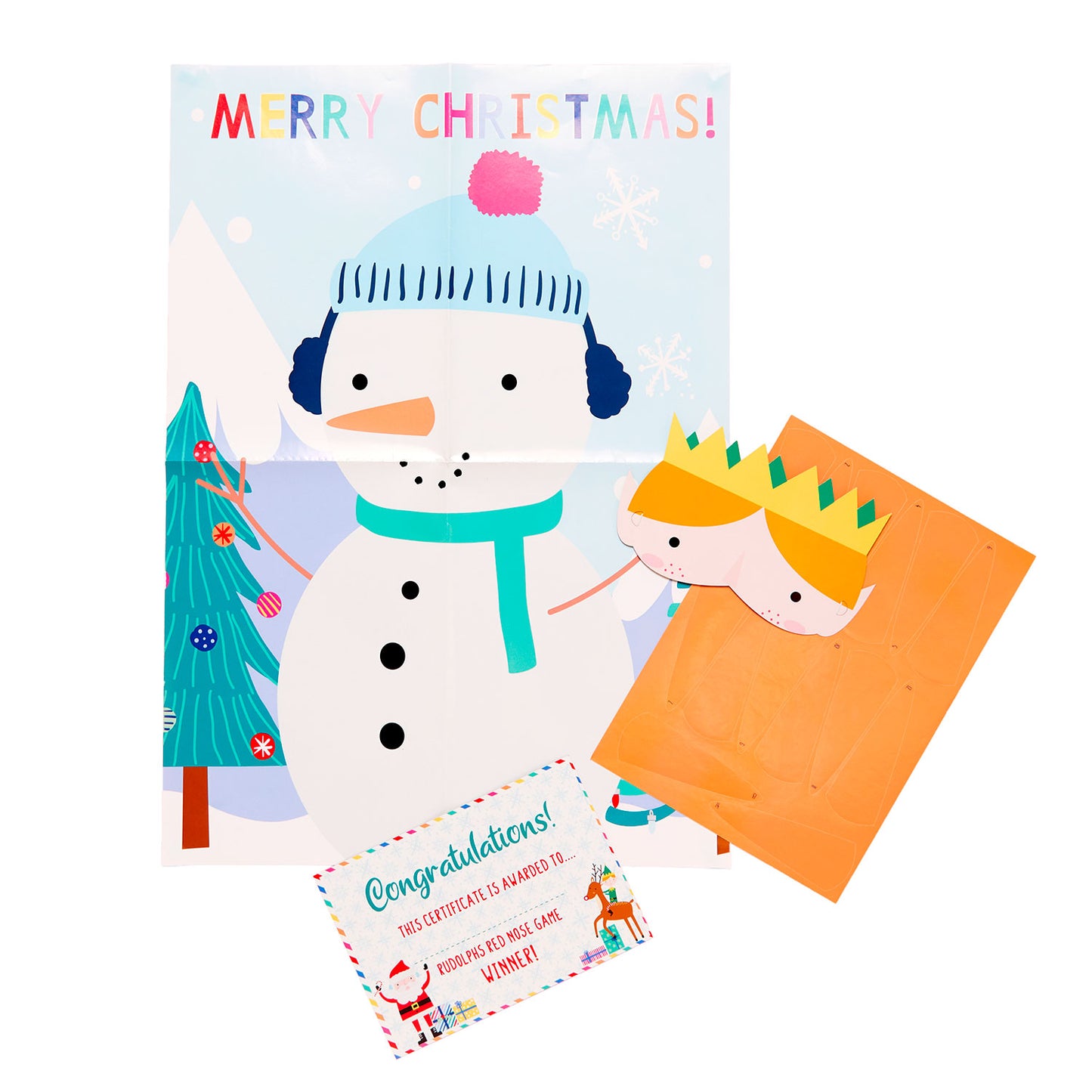 Christmas Pin the Nose on the Snowman Games - 12 PC