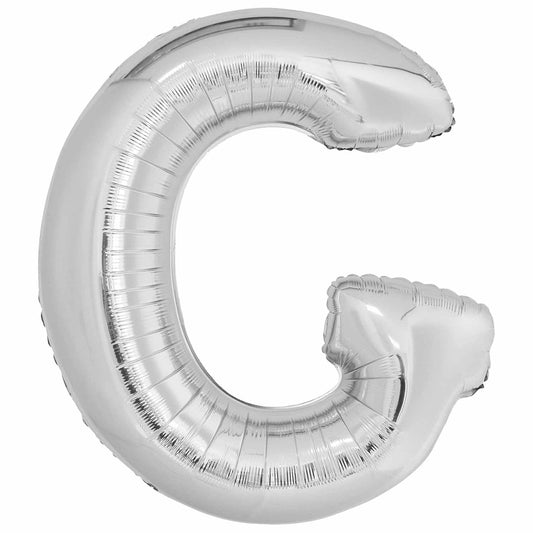 9915601 IP X5 - Amscan Large Letter G Silver Foil Balloons 29"/74cm/29" X 34"/86cm P50 - 5 PC
