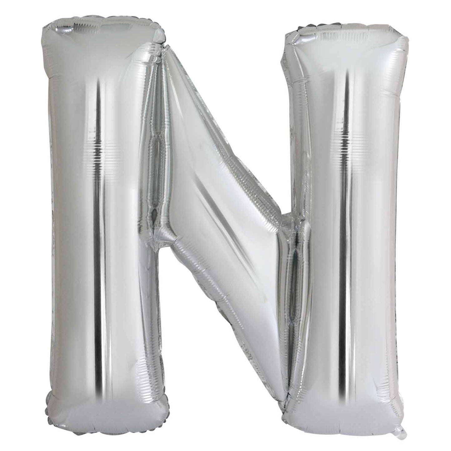 Amscan Large Letter N Silver Foil Balloons 31"/79cm X 34"/86cm P50 - 5 PC