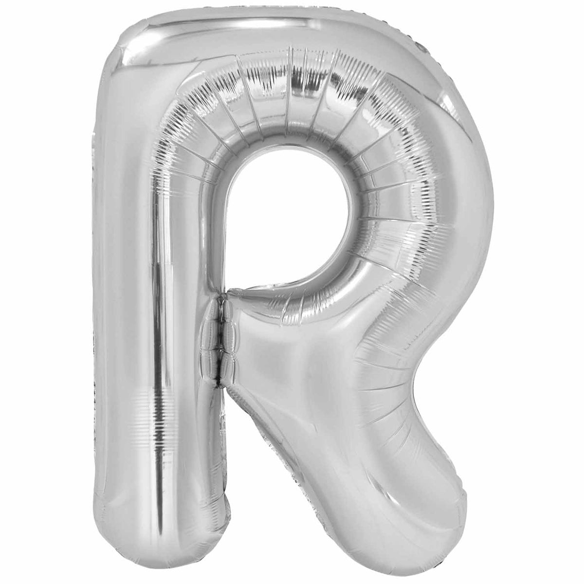 Amscan Large Letter R Silver Foil Balloons 24"/60.5cm X 34"/86cm P50 - 5 PC