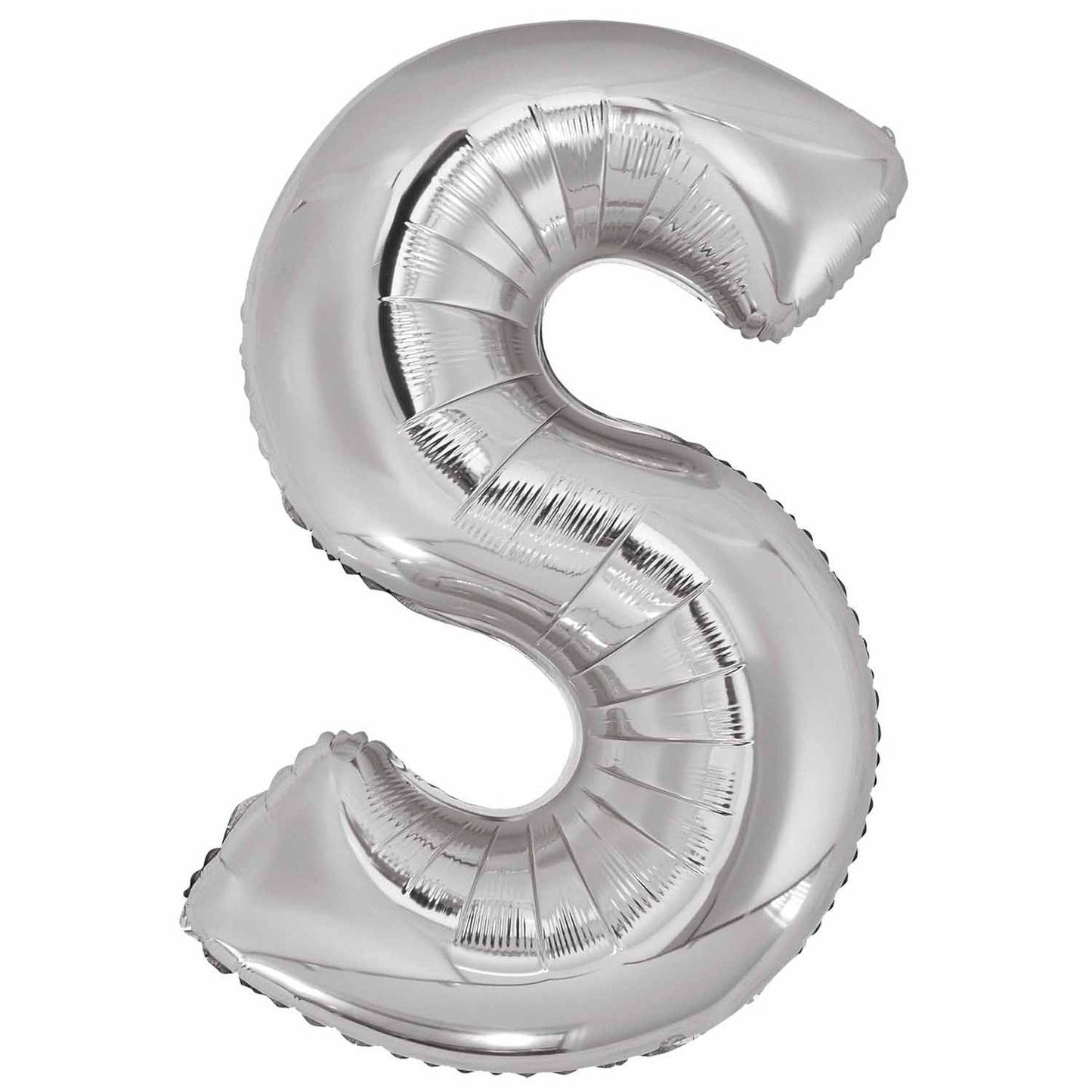 Amscan Large Letter S Silver Foil Balloons 22"/55cm X 34"/86cm P50 - 5 PC