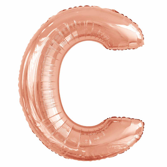 Amscan Large Letter C Silver Foil Balloons 27"/69.5cm X 34"/86cm P50 - 5 PC