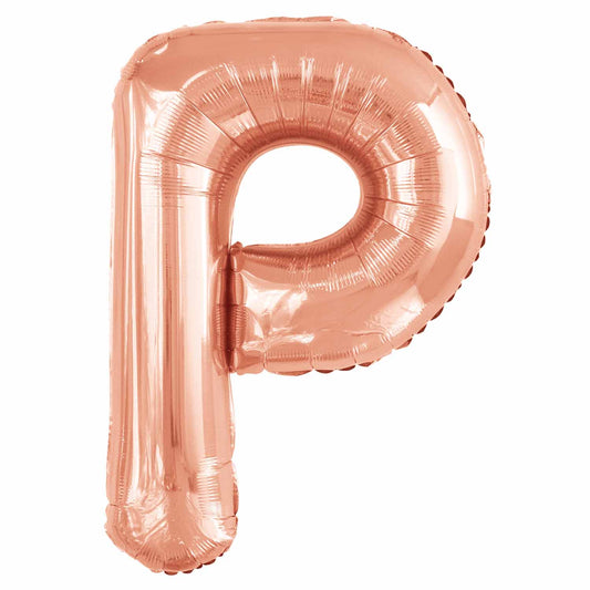 Amscan Large Letter P Silver Foil Balloons 24"/60.5cm X 34"/86cm P50 - 5 PC