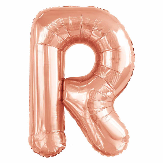 Amscan Large Letter R Silver Foil Balloons 24"/60.5cm X 34"/86cm P50 - 5 PC