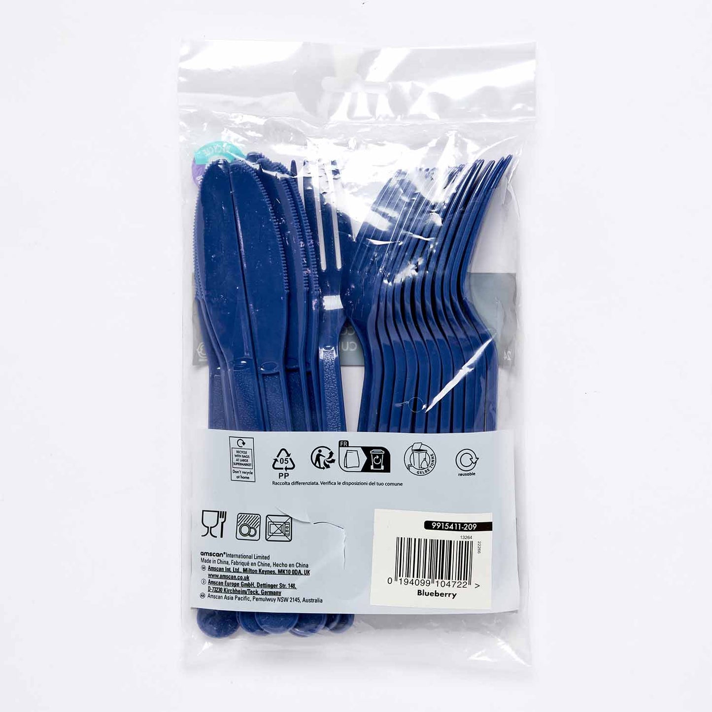 9915411 - Blueberry Mixed Plastic Cutlery - 12 PKG/24