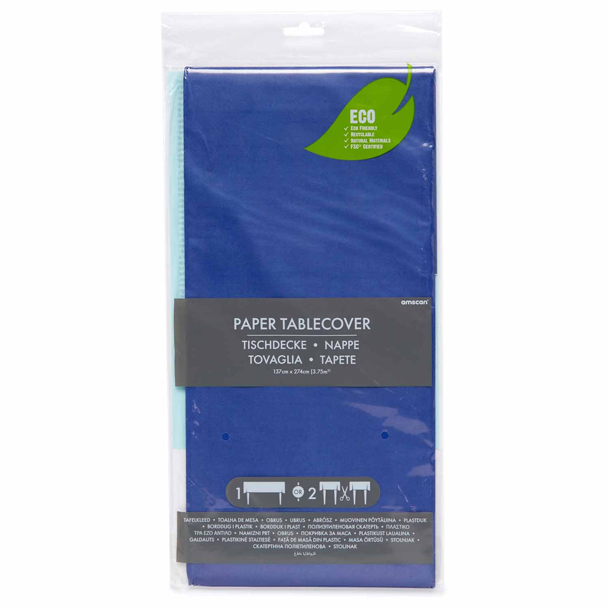 9915404 - Blueberry Paper Tablecovers 1.37m x 2.74m - 12 PC