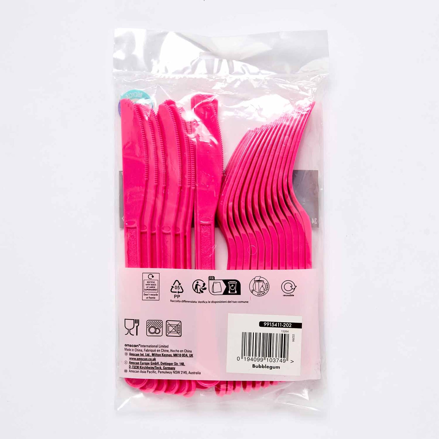 9915411 - Bubblegum Mixed Plastic Cutlery - 12 PKG/24