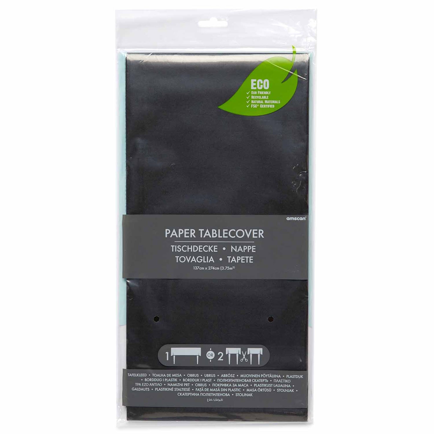 9915404 - Charcoal Paper Tablecovers 1.37m x 2.74m - 12 PC