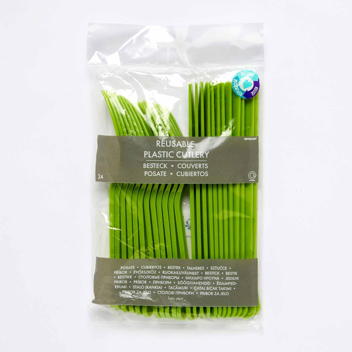 9915411 - Lime Cordial Mixed Plastic Cutlery - 12 PKG/24