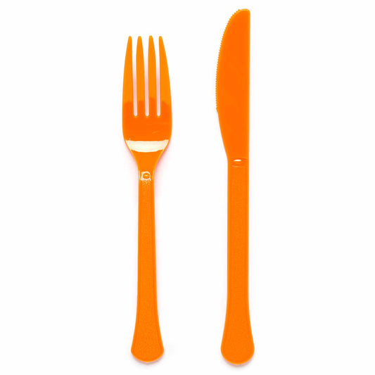 9915411 - Pumpkin Mixed Plastic Cutlery - 12 PKG/24
