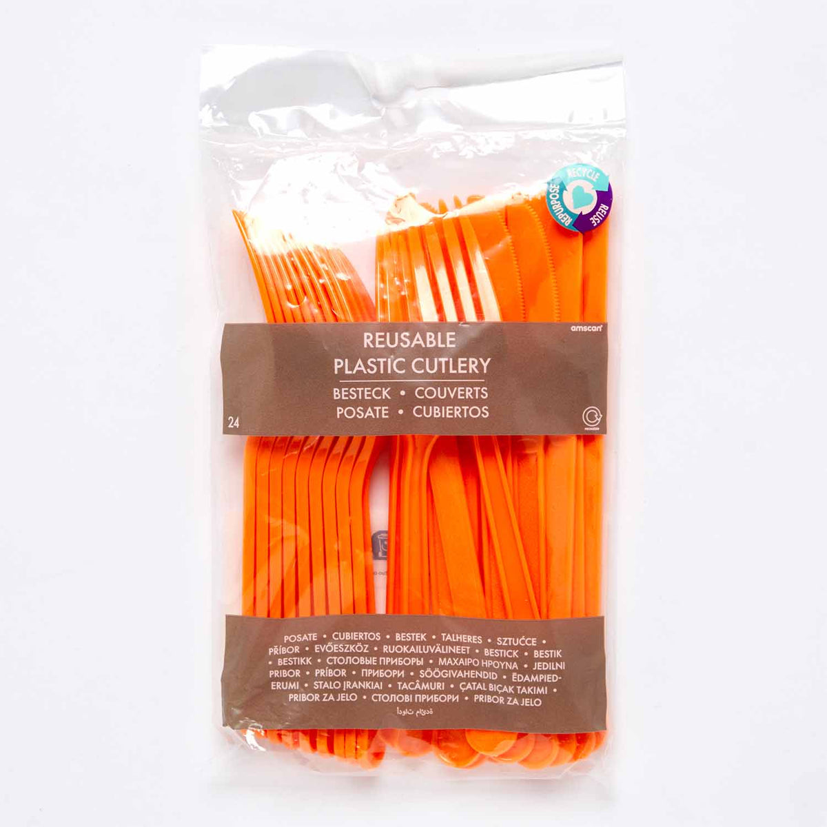 9915411 - Pumpkin Mixed Plastic Cutlery - 12 PKG/24