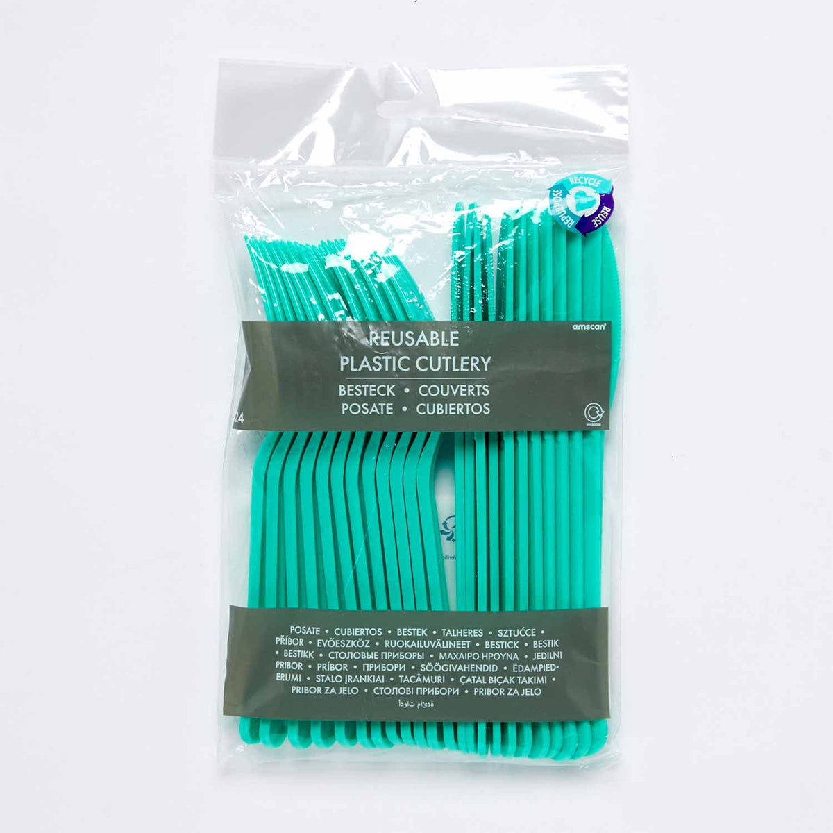 9915411 - Seafoam Mixed Plastic Cutlery - 12 PKG/24