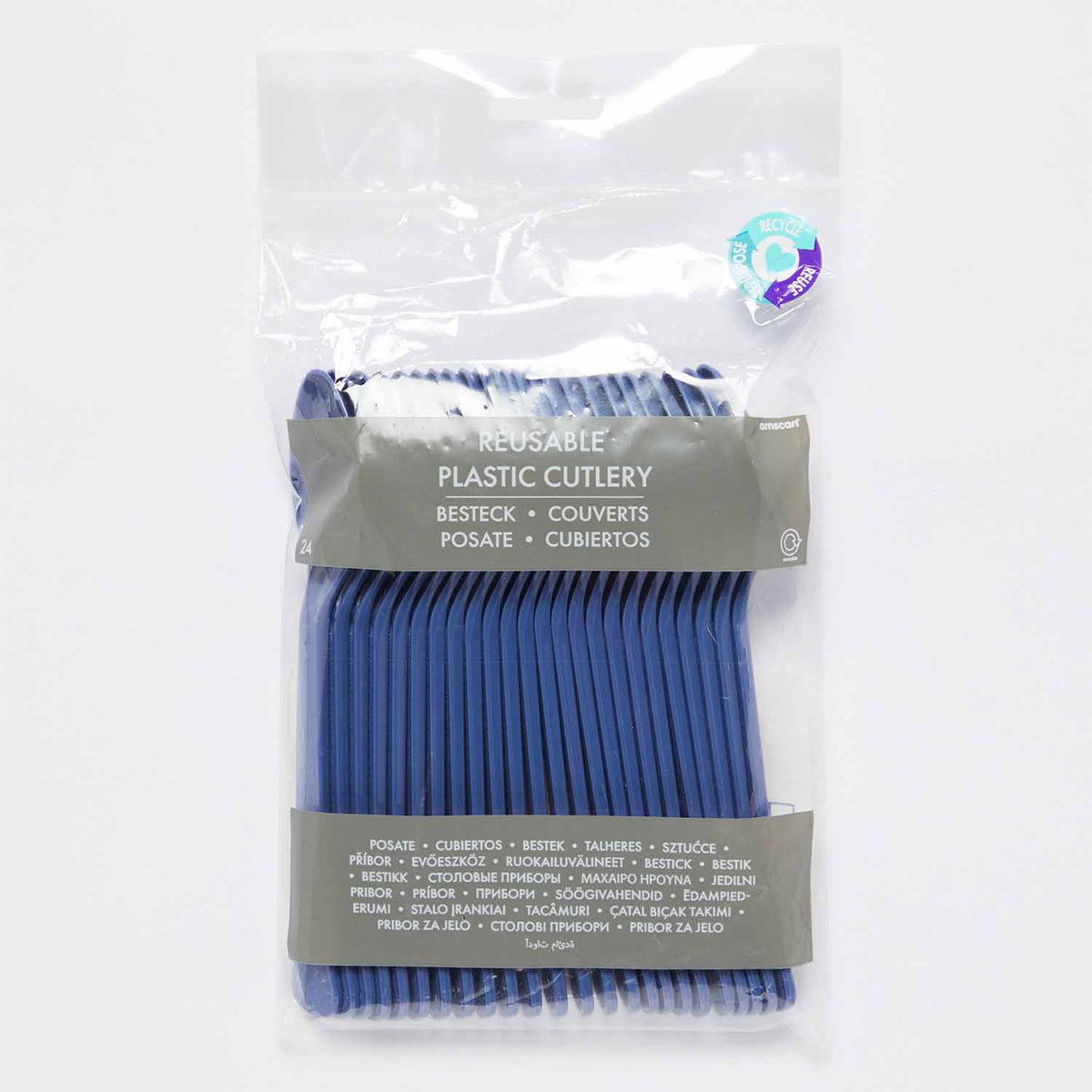 9915409 - Blueberry Plastic Spoons - 12 PKG/24