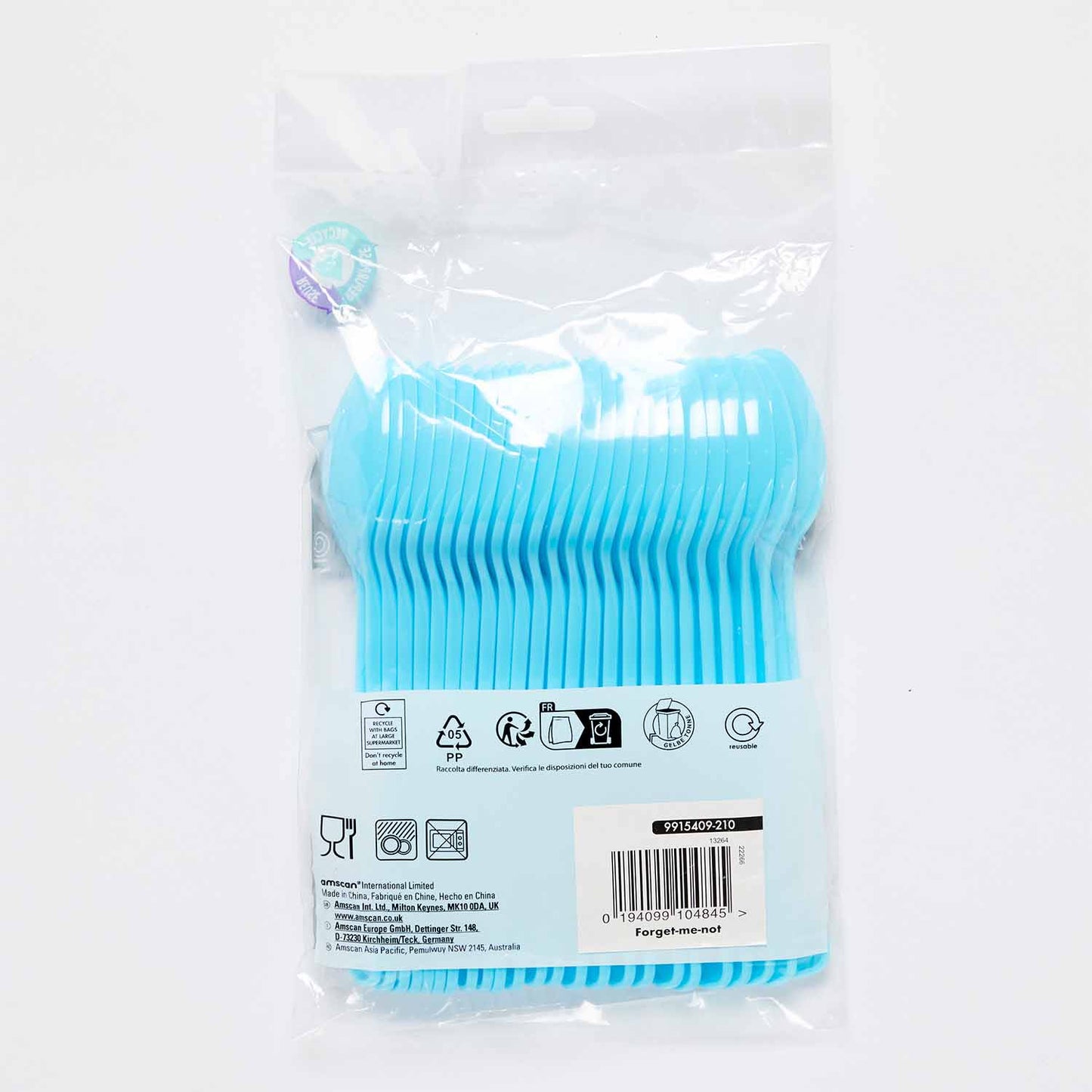 9915409 - Forget-me-not Plastic Spoons - 12 PKG/24