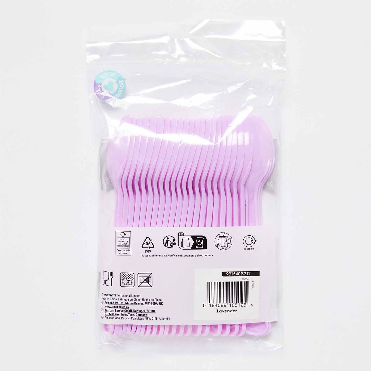 9915409 - Lavender Plastic Spoons - 12 PKG/24