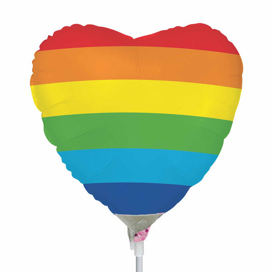 9917497 IP X5 - Rainbow Heart Mini Uninflated Foil Balloons A15 - 5 PC