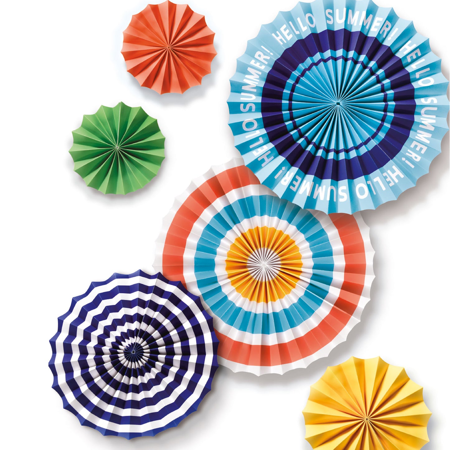 9917360 IP X6 - Fruit Salad Paper Fan Decorations - 6 PKG/6