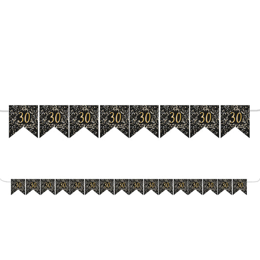 9915201 IP X6 - Gold Celebration 30th Flag Bunting 3.25m - 6 PC