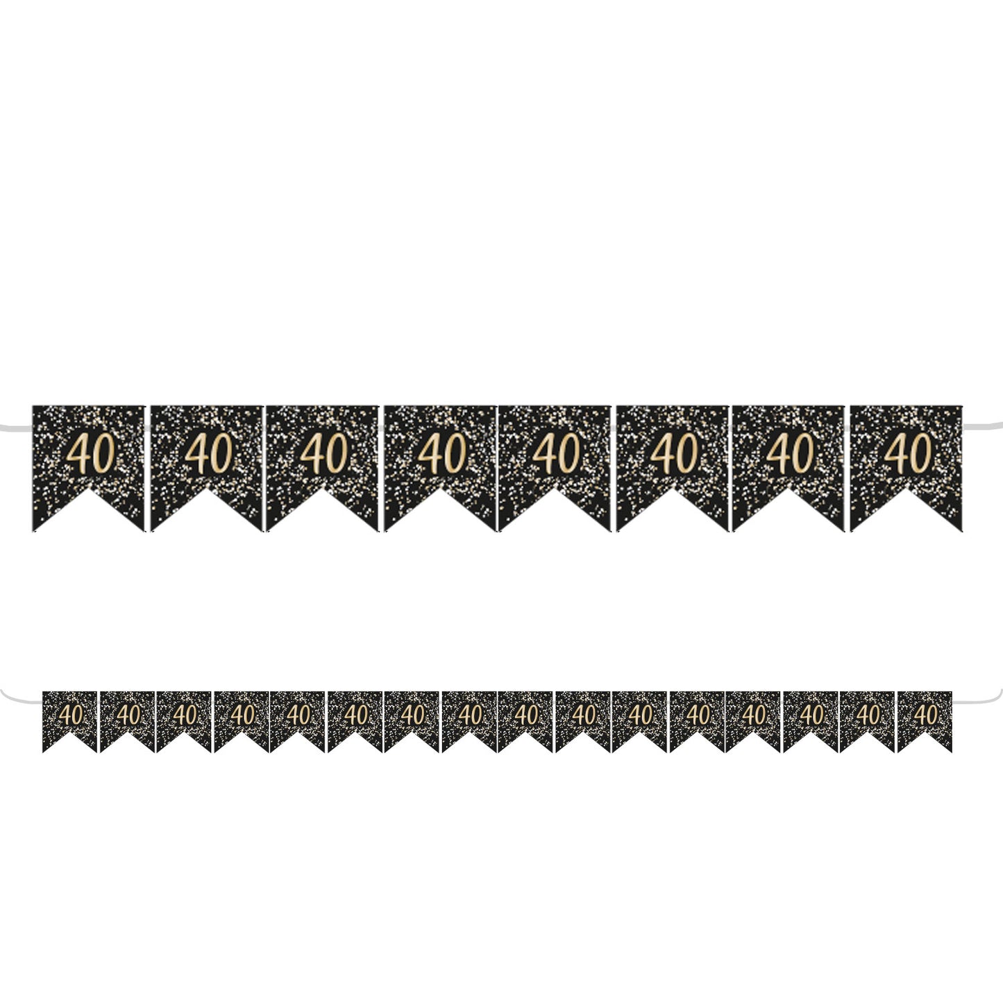 9915202 IP X6 - Gold Celebration 40th Flag Bunting 3.25m - 6 PC