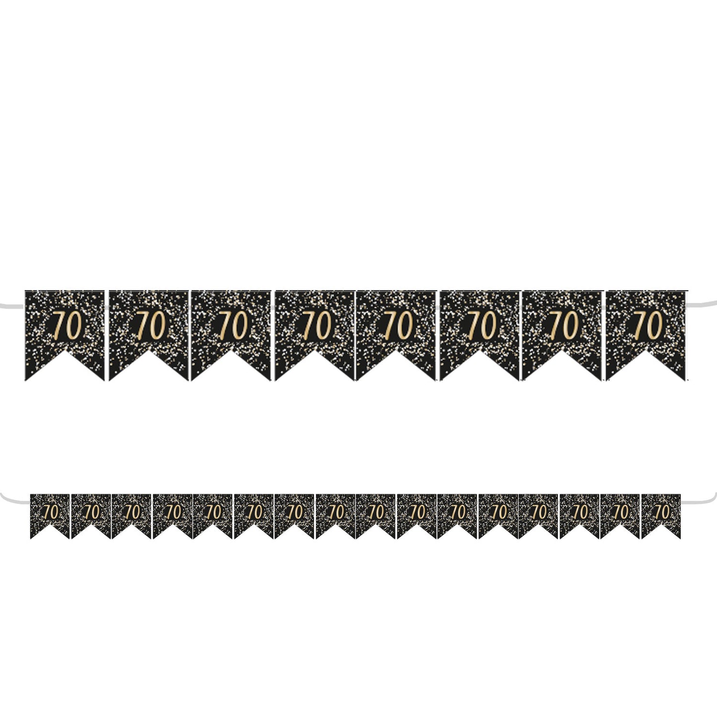 9915205 IP X6 - Gold Celebration 70th Flag Bunting 3.25m - 6 PC