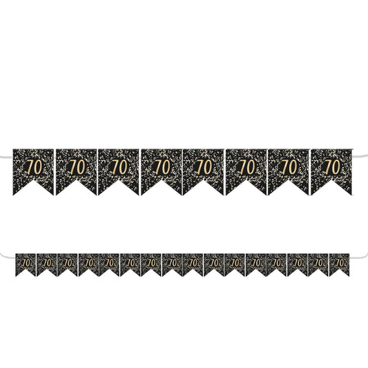 9915205 IP X6 - Gold Celebration 70th Flag Bunting 3.25m - 6 PC