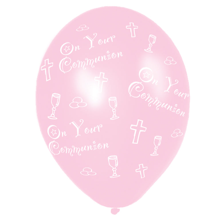 Communion Printed Blue Latex Balloons 27.5cm - 10 PKG/6