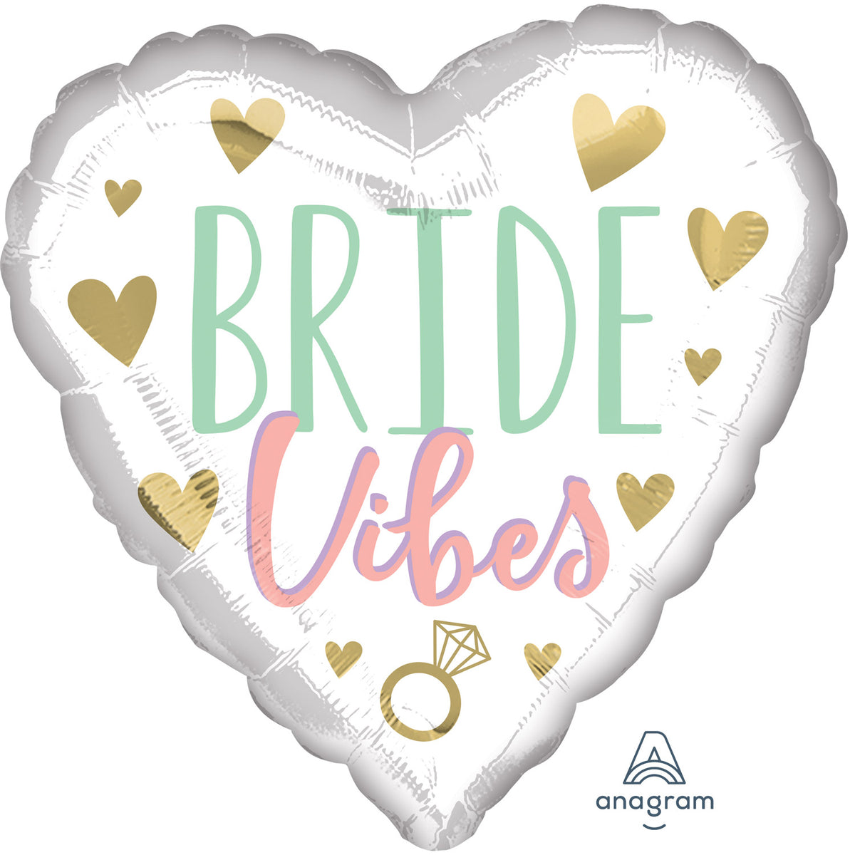 4176001 IP X5 - Bride Vibes Bridal Shower Standard Foil Balloons S40 - 5 PC